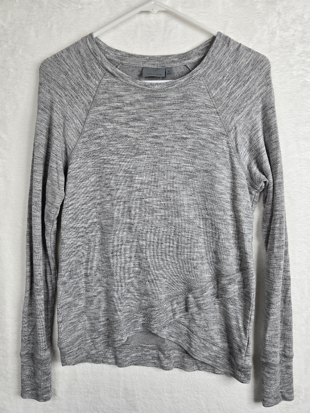 Athleta Gray Modal Blend Long Sleeve Top XS Soft Lightweight Pullover